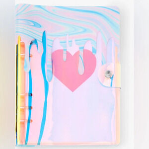 Pink Heart Drip Design Spiral Notebook